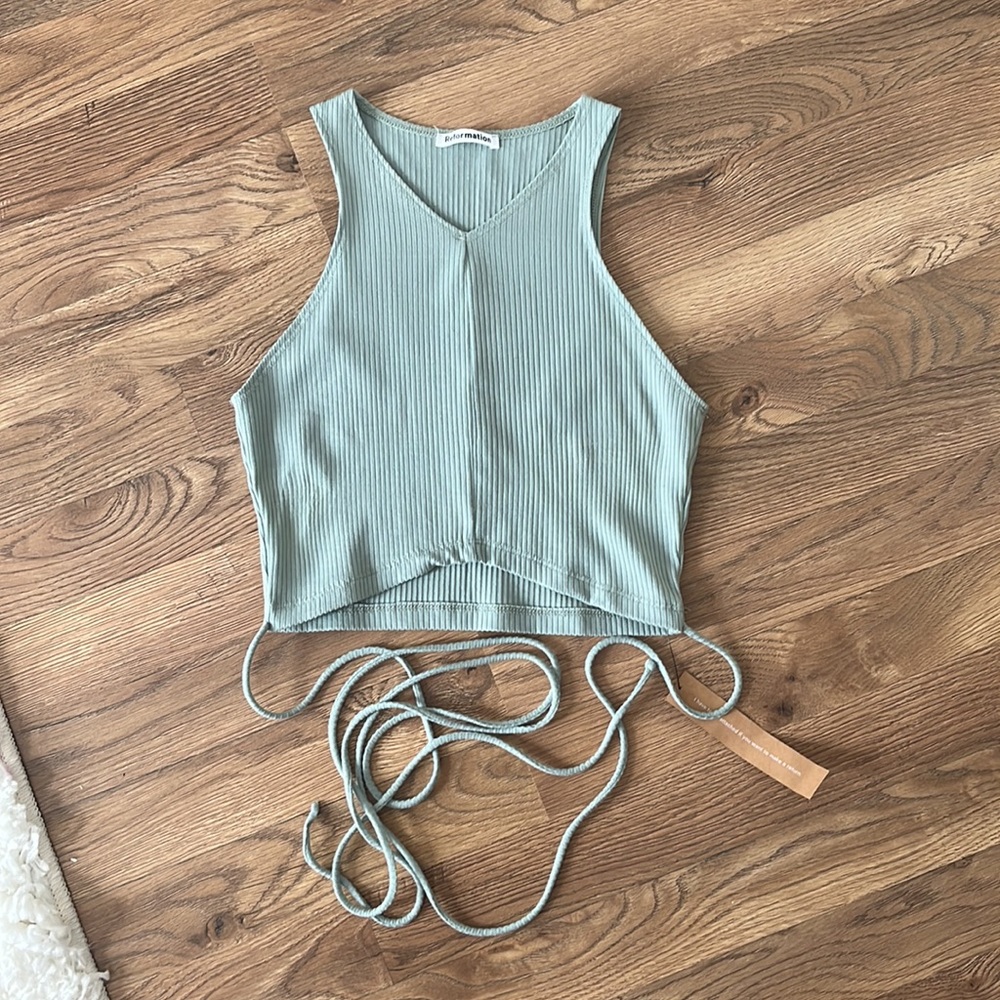 Reformation Yvie Cropped Tie Top NWT Sz Small
